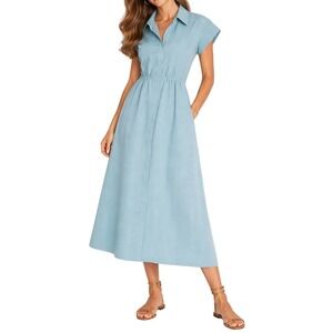 Tuckernuck Light Blue Collared Midi Dress